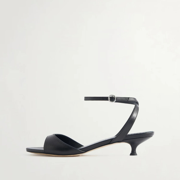 Kitten Heel Women - Women Leather Minimalist Ankle Strap Kitten