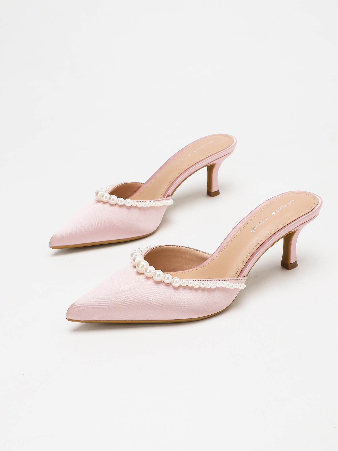 Kitten Heel Women - 2026 Women Pink Apricot White Satin