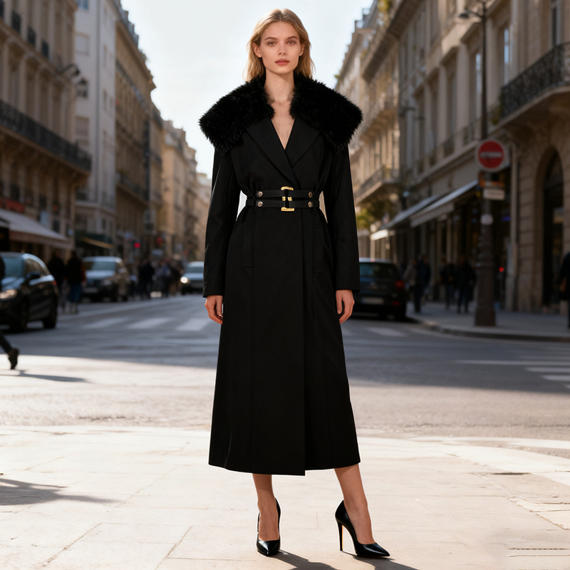 Women'S Formal Wear Wedding Guest - Fur Women Coat Windbreaker Belted Warm