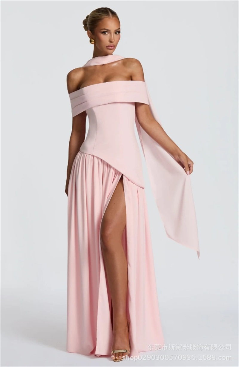 Pink Women Prom Dress With Sca - огляд і ціна Formal Wear Gowns For Women
