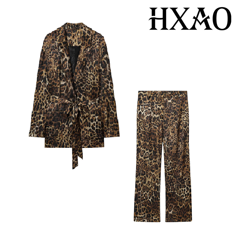HXAO Leopard Pants Sets 2 Piec - огляд і ціна Female Formal Wear