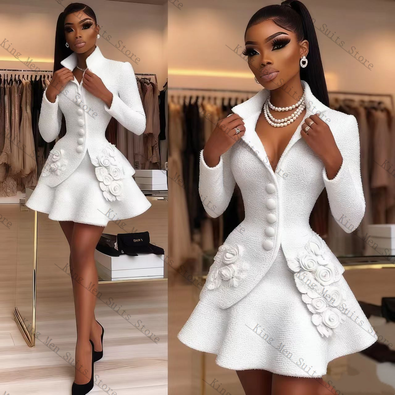 Luxury White Women Suit Set 2  - огляд і ціна Women'S Formal Wear Wedding Guest