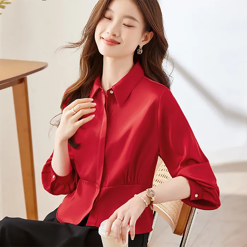 Long Sleeve Shirts Womens Cott - огляд і ціна Women Formal Blouses For Evening Wear