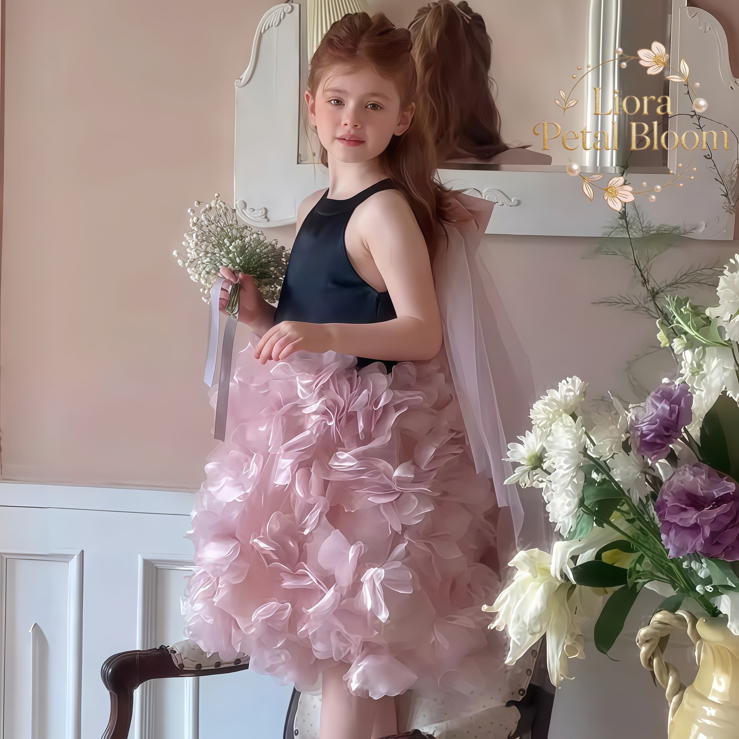 Girls' Black Floral Tulle Dres - огляд і ціна Formal Wear Gowns For Women