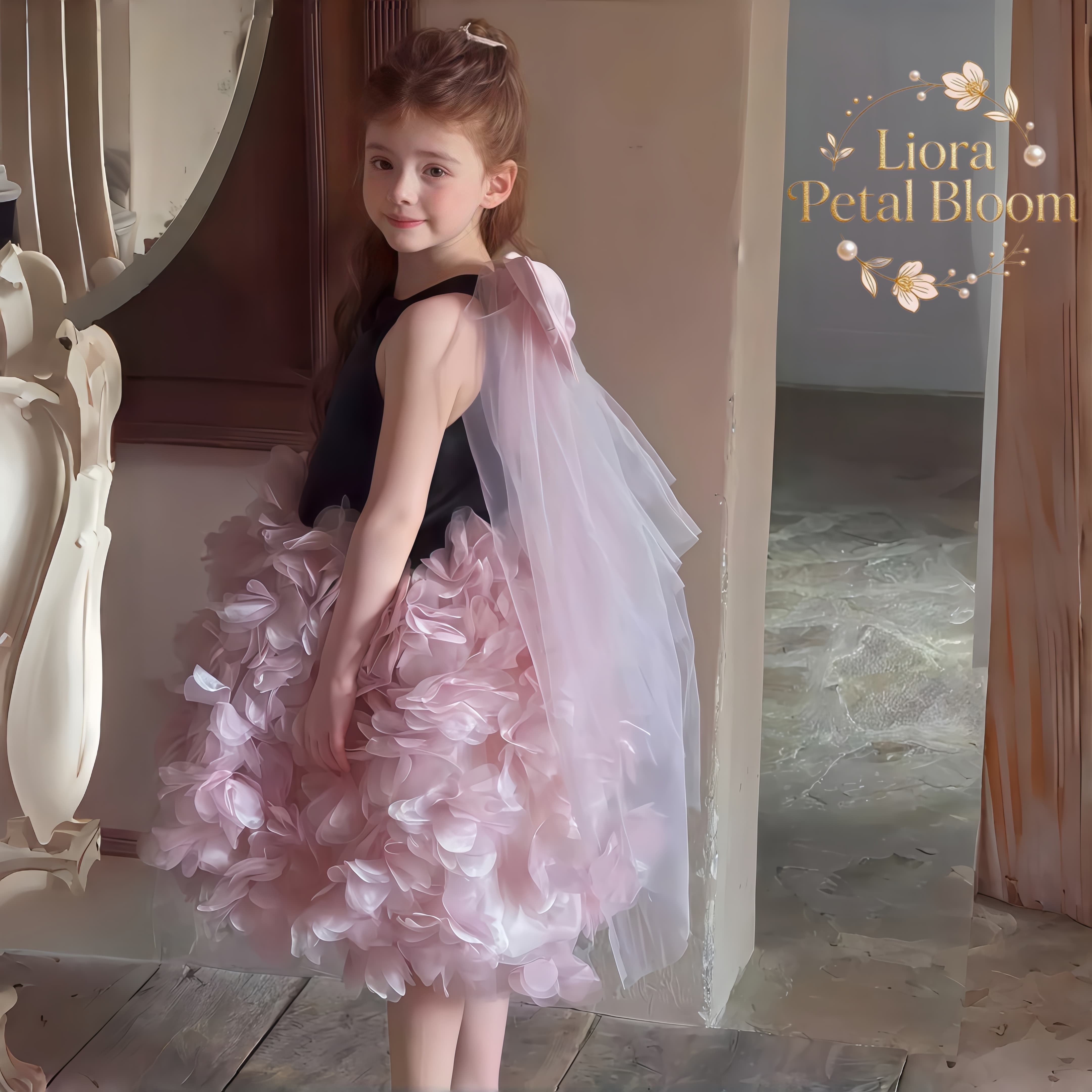Girls' Black Floral Tulle Dres - огляд і ціна Formal Wear Gowns For Women