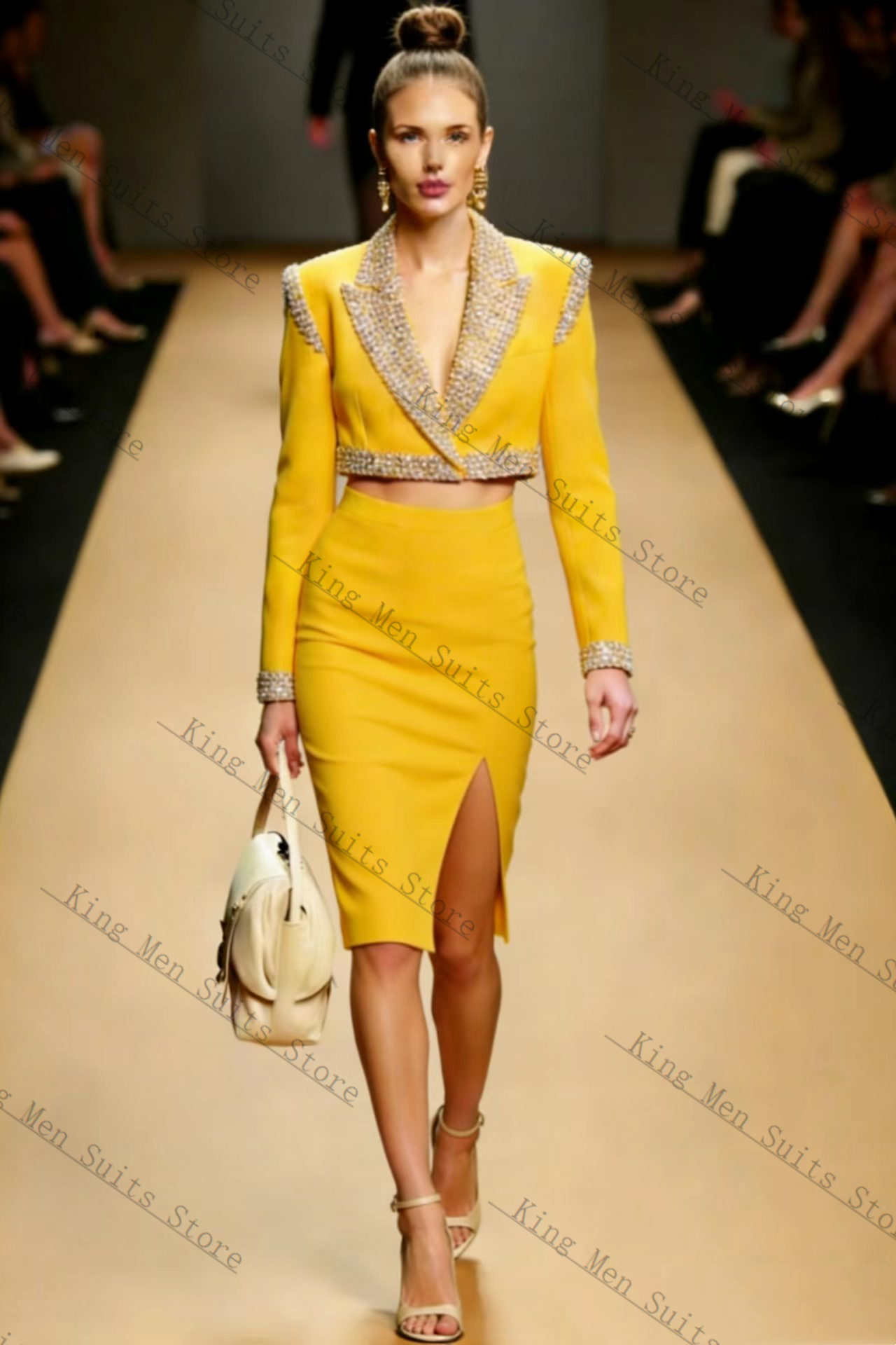Yellow Crystals Women Suit Ski - огляд і ціна Women'S Formal Wear Wedding Guest