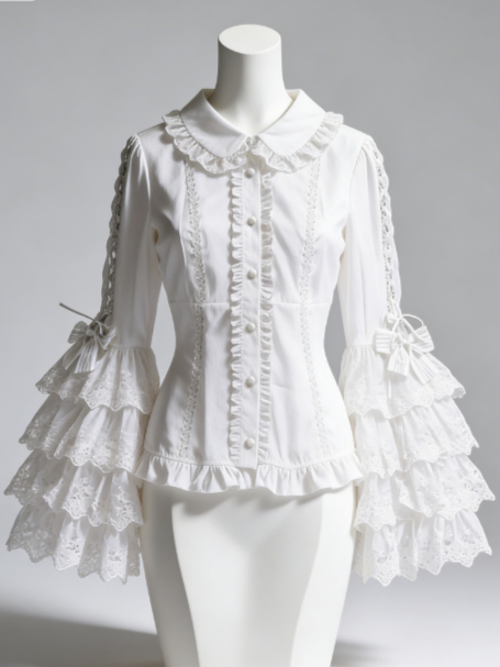 Sweet Lolita Blouse Lace Trim  - огляд і ціна Women Formal Blouses For Evening Wear