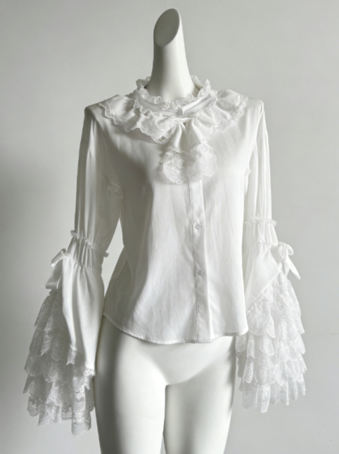 Kawaii Lolita Blouse Pearl But - огляд і ціна Women Formal Blouses For Evening Wear
