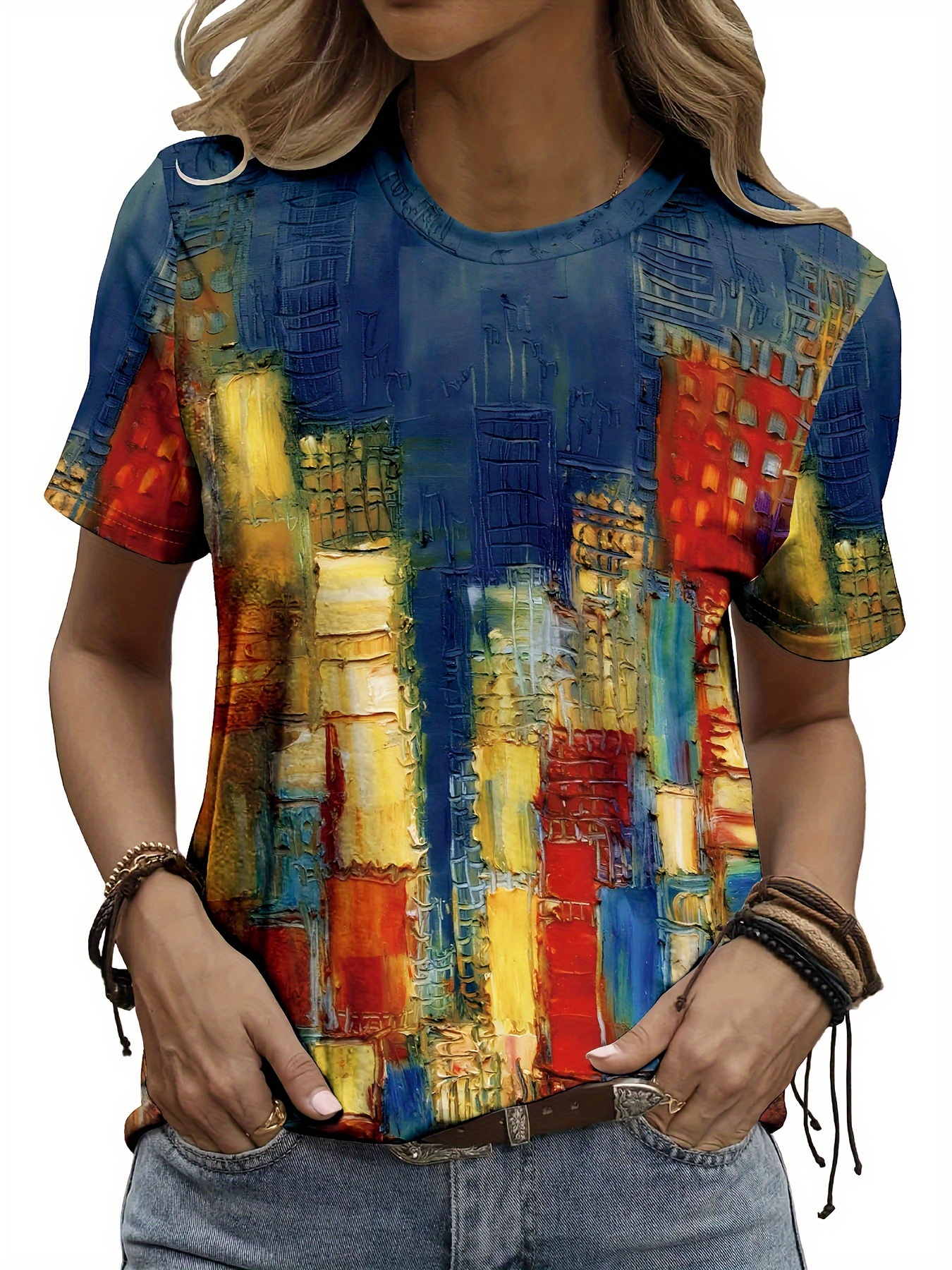 Vibrant Cityscape Women's Tee  - огляд і ціна Women Formal Wear Designers