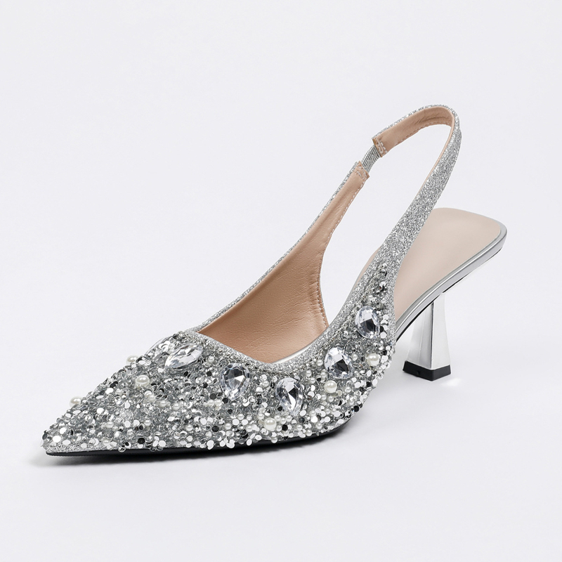 Crystal Closed Toe Backless Sa - огляд і ціна Kitten Heel Women