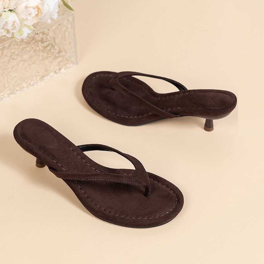 New Faux Suede Heeled Thong Sa - огляд і ціна Kitten Heel Women
