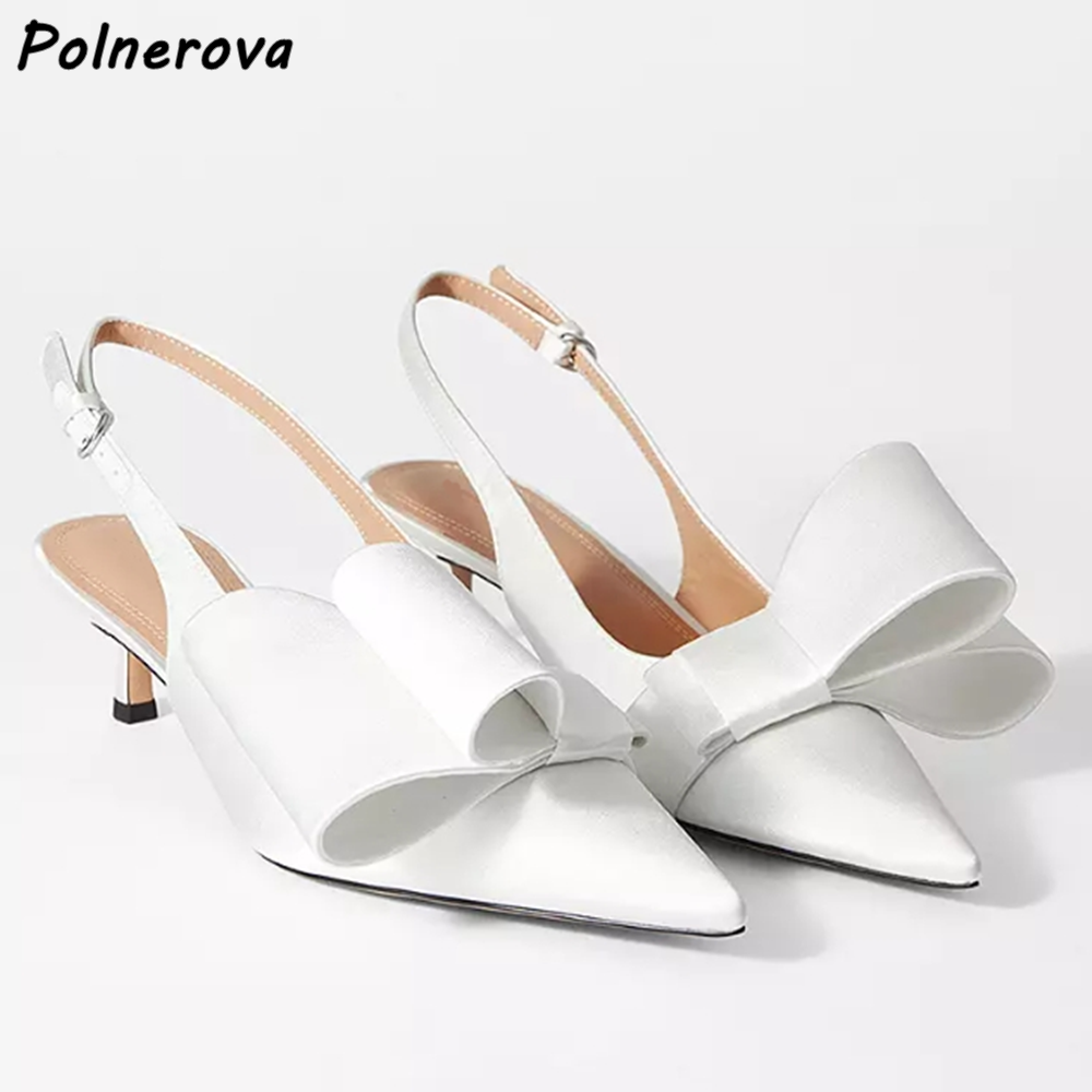 White Butterfly Knot Sandals K - огляд і ціна Kitten Heel Women