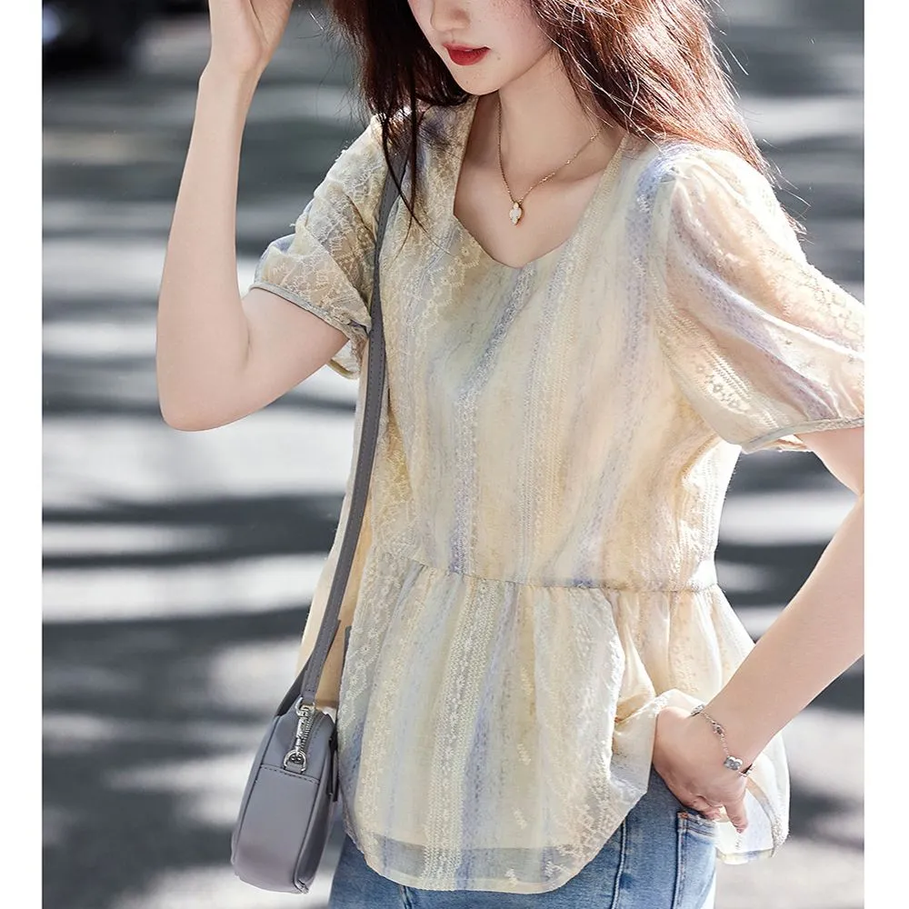 Women Korean Style Loose Puff  - огляд і ціна Women Formal Blouses For Evening Wear