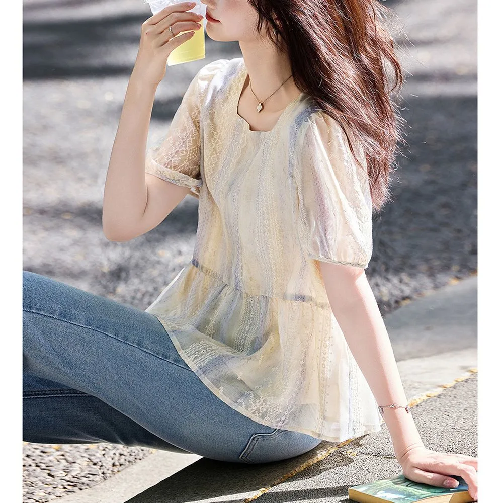 Women Korean Style Loose Puff  - огляд і ціна Women Formal Blouses For Evening Wear