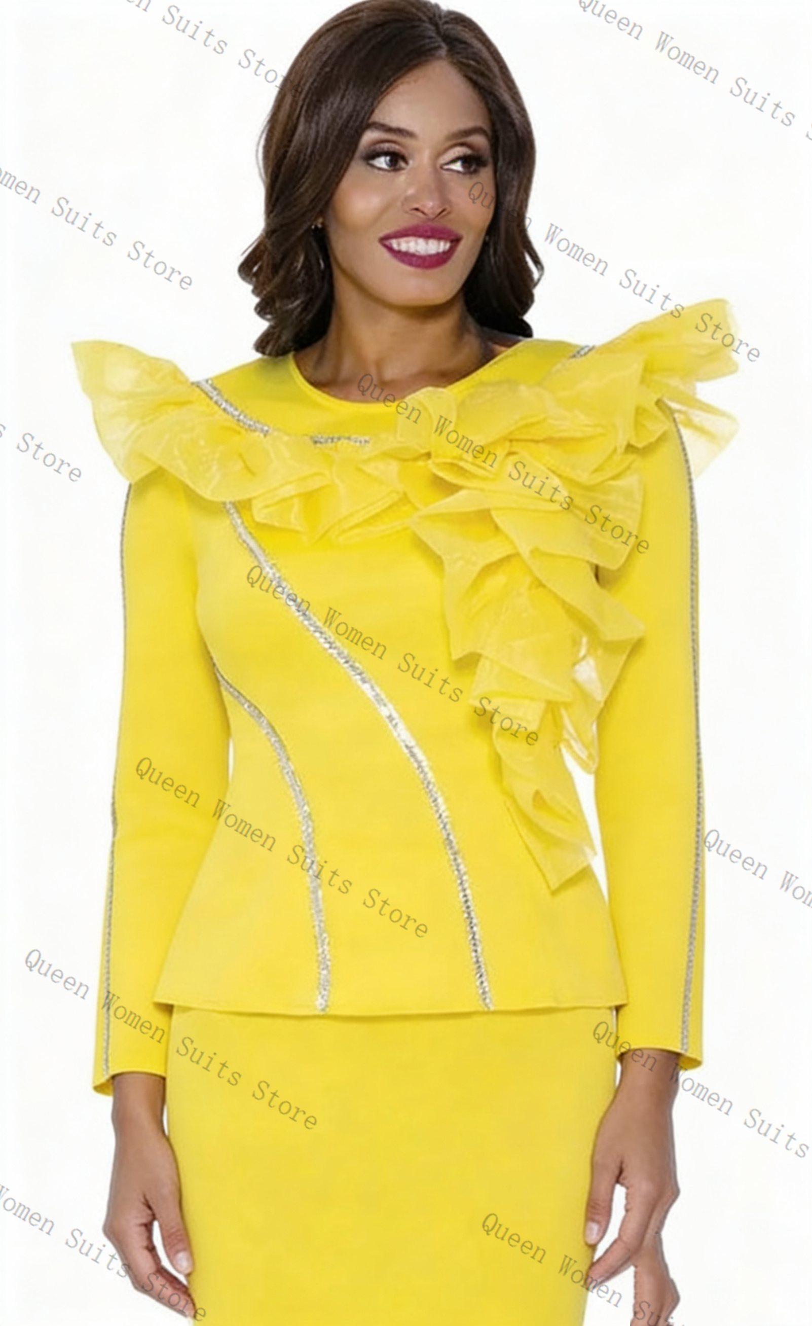 Crystals Yellow Women Suit Ski - огляд і ціна Women'S Formal Wear Wedding Guest