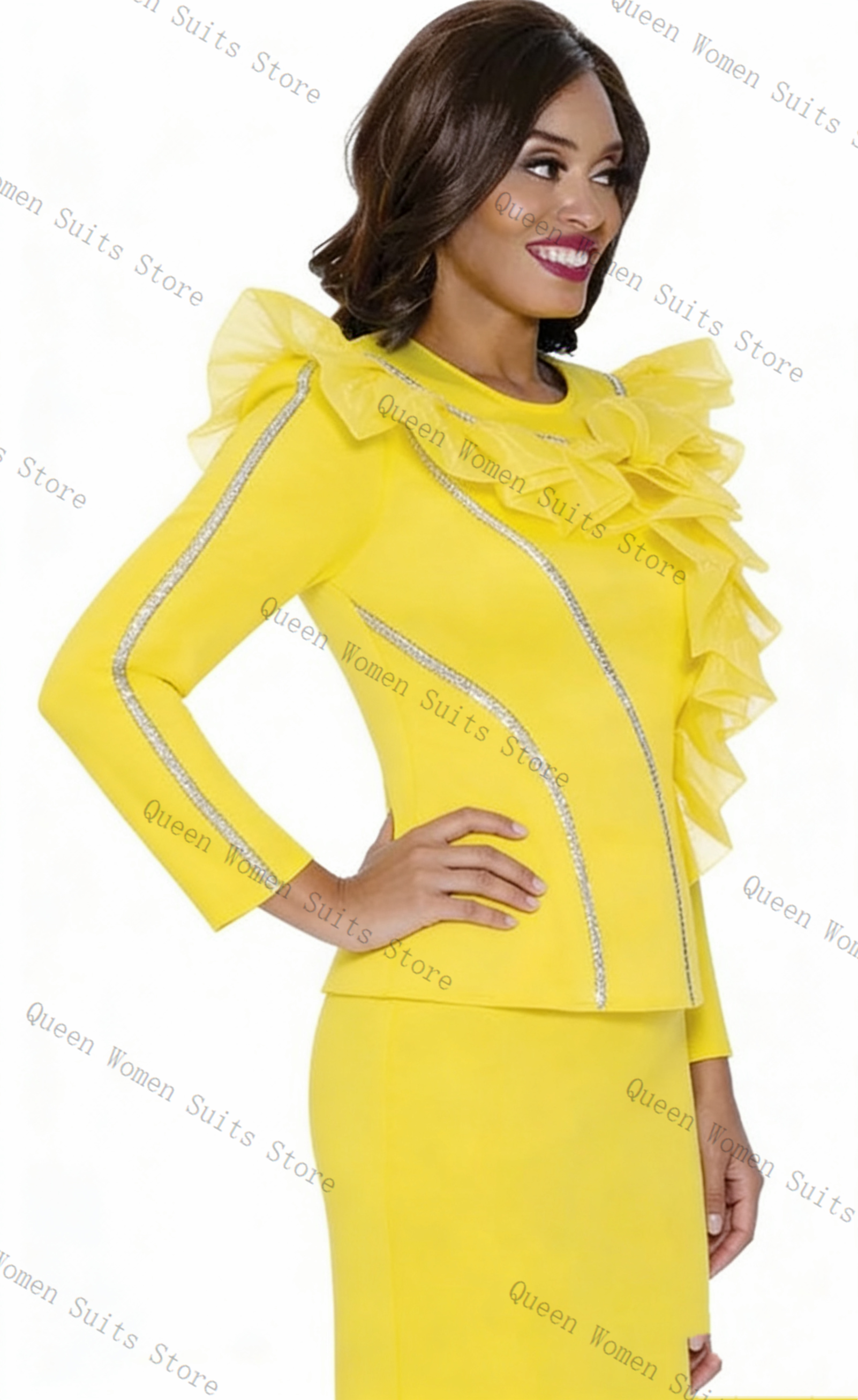 Crystals Yellow Women Suit Ski - огляд і ціна Women'S Formal Wear Wedding Guest