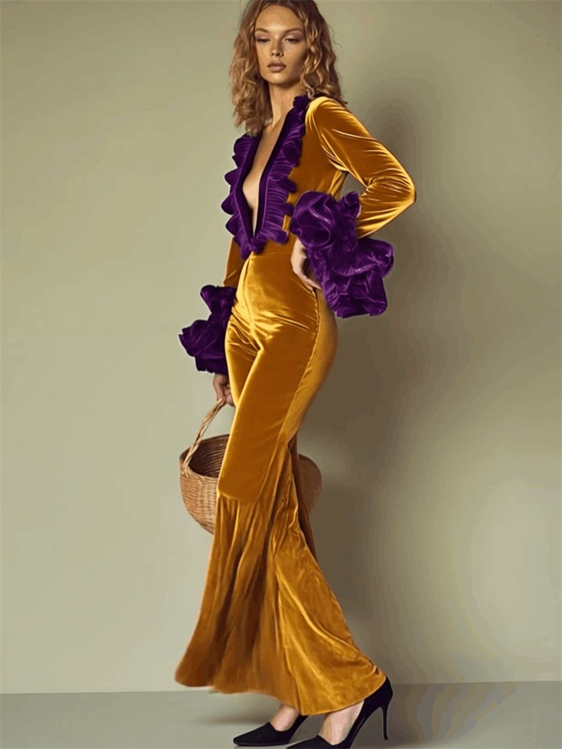 Yellow Purple Velvet Women Jum - огляд і ціна Women'S Formal Wear Wedding Guest