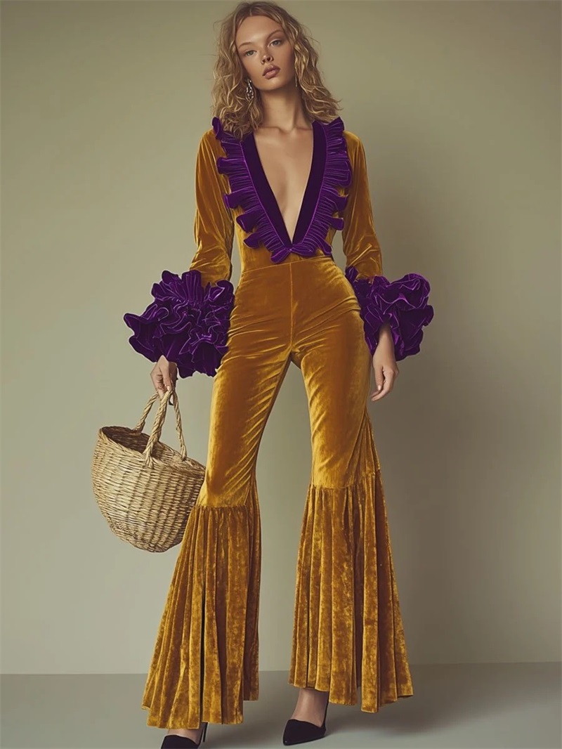 Yellow Purple Velvet Women Jum - огляд і ціна Women'S Formal Wear Wedding Guest