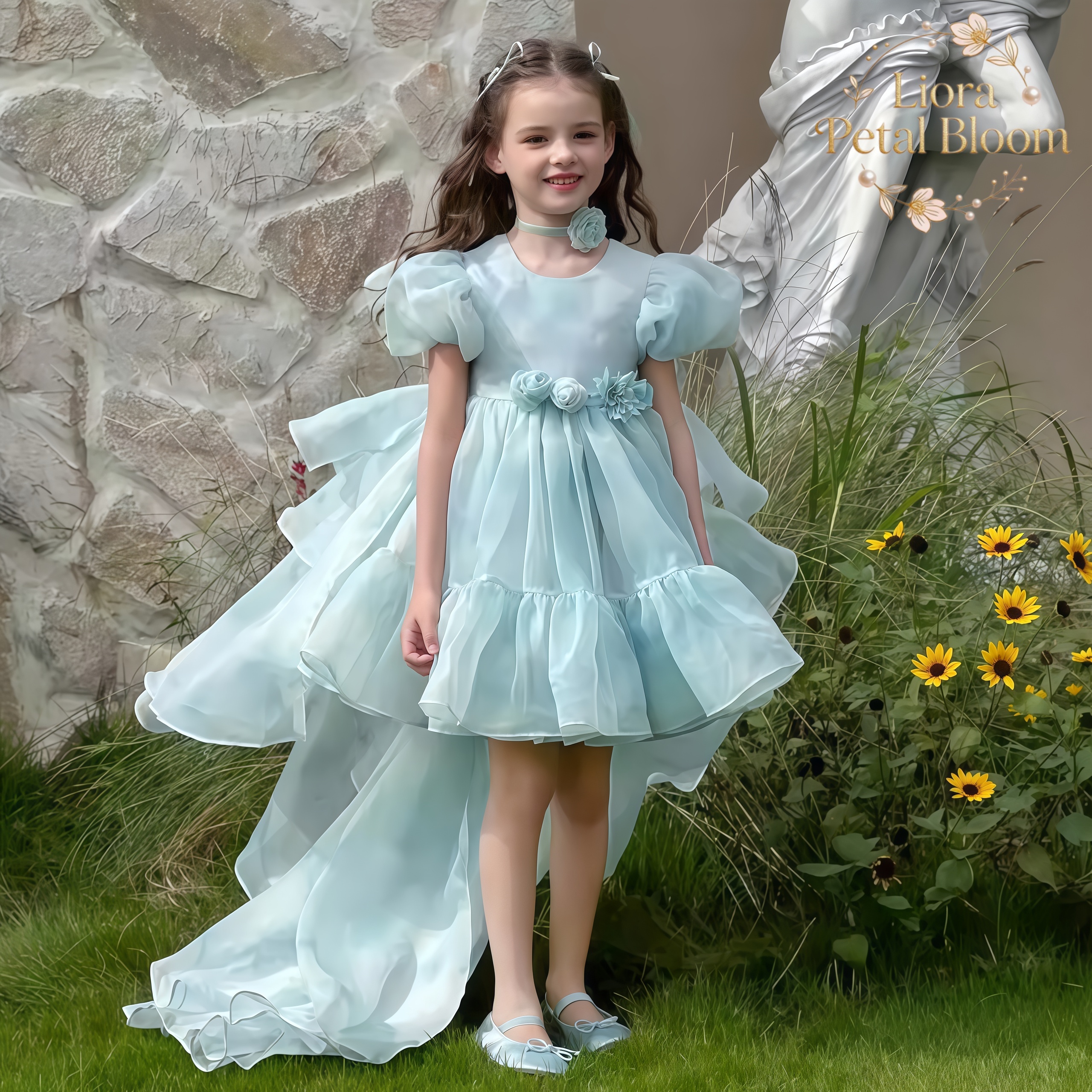 Blue Tulle Gown  Girls' Bow Pa - огляд і ціна Formal Wear Gowns For Women